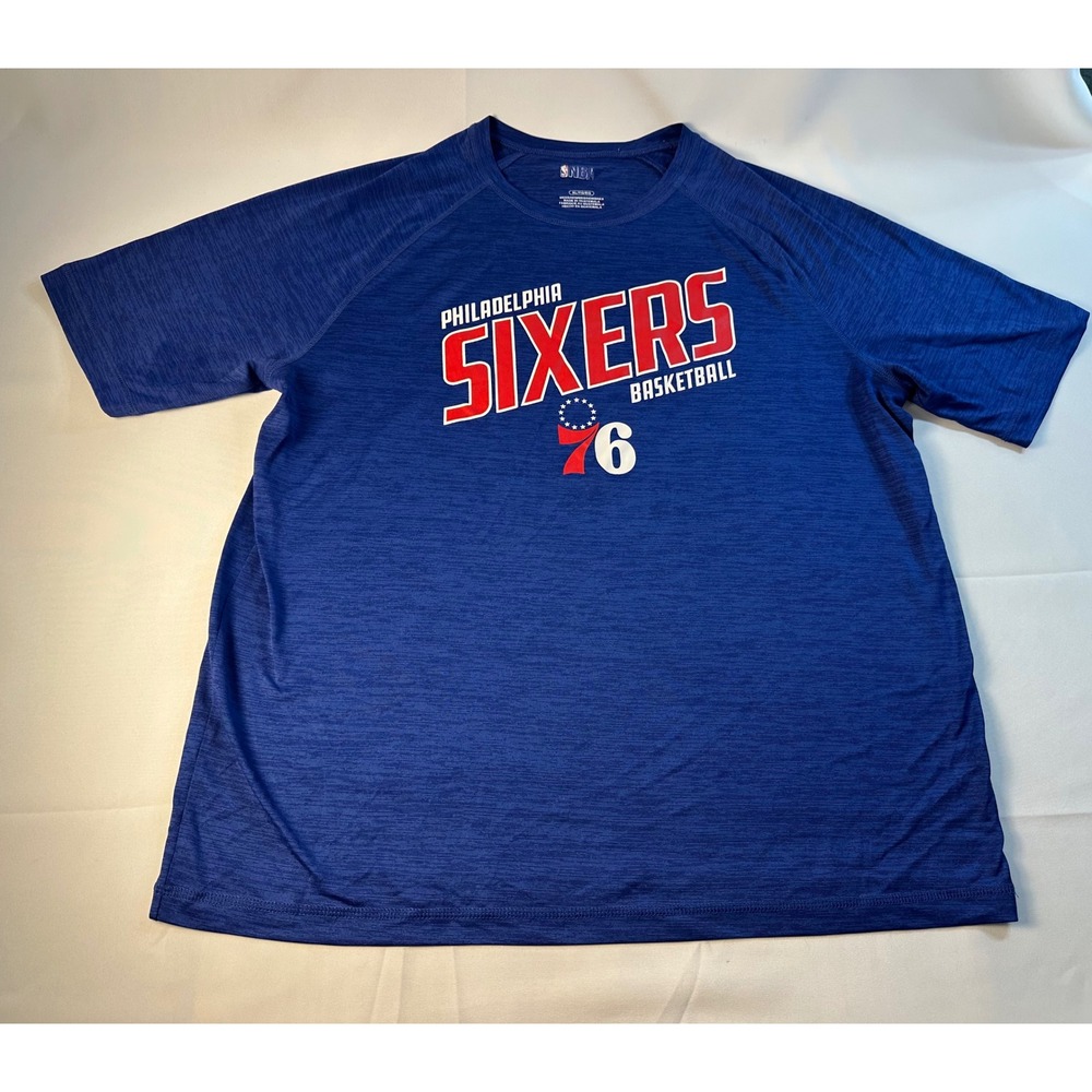 Philadelphia Sixers NBA Basketball Athletic Blue T-Shirt Mens Extra Large‎ XL